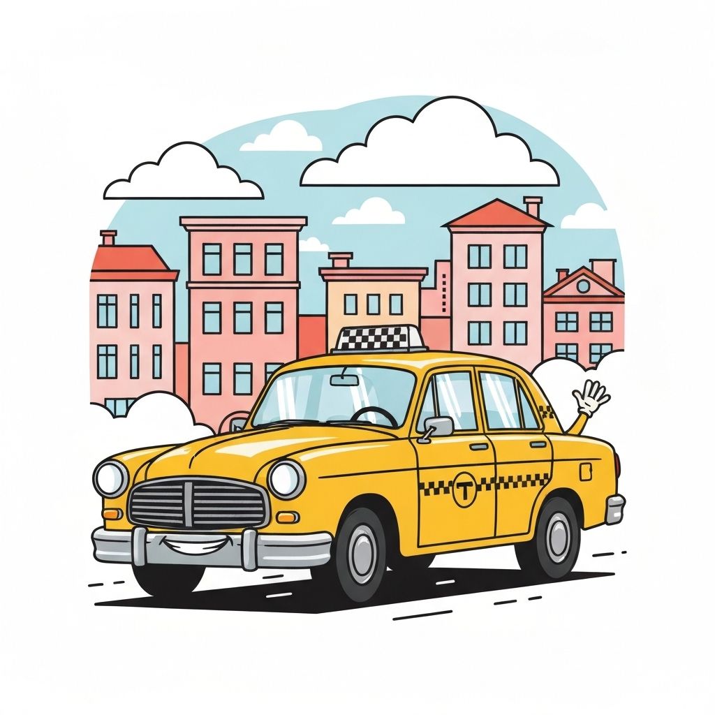 Yellow taxi illustration